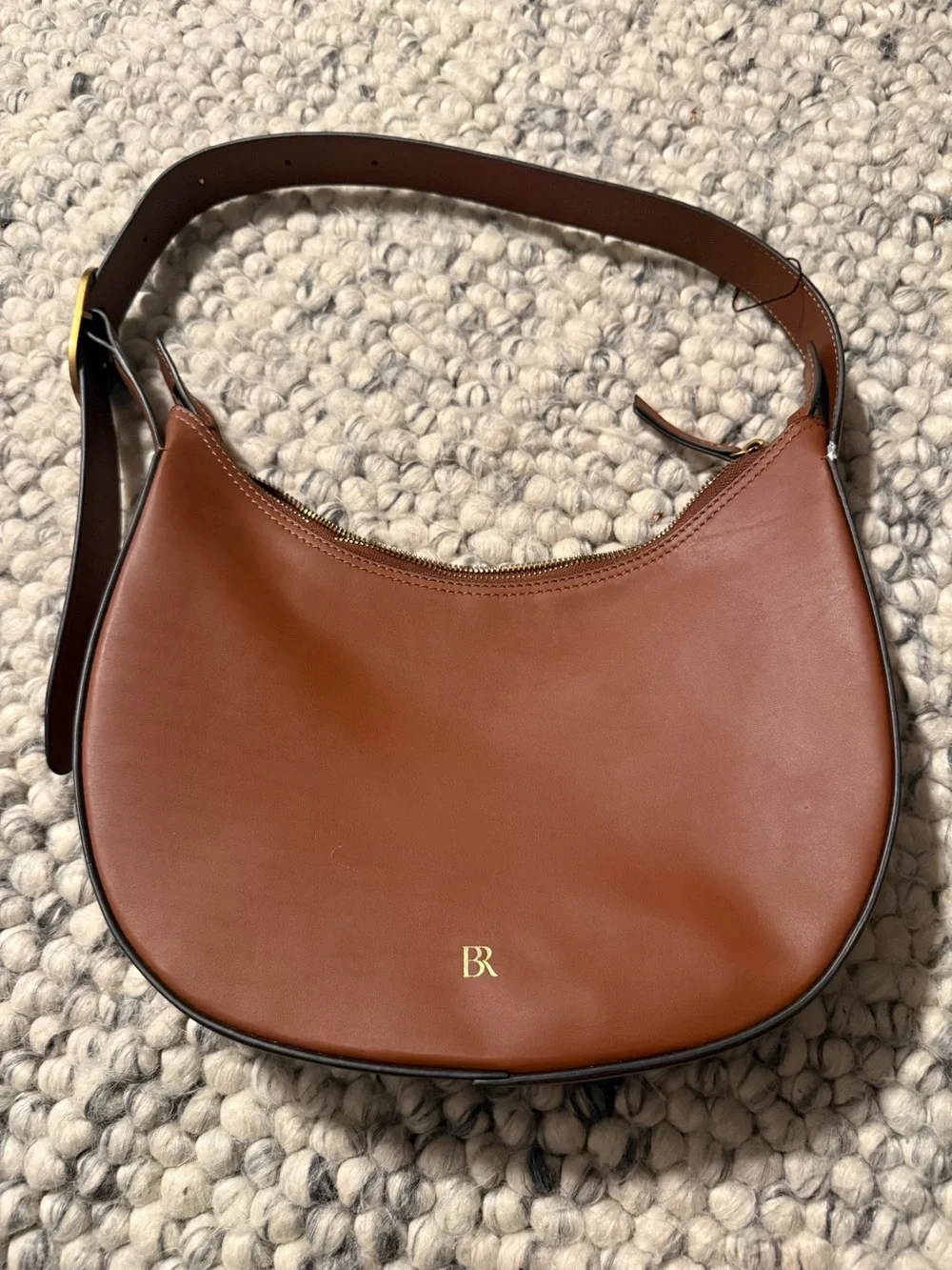 Banana Republic Chestnut Brown Leather Crescent Shoulder Bag